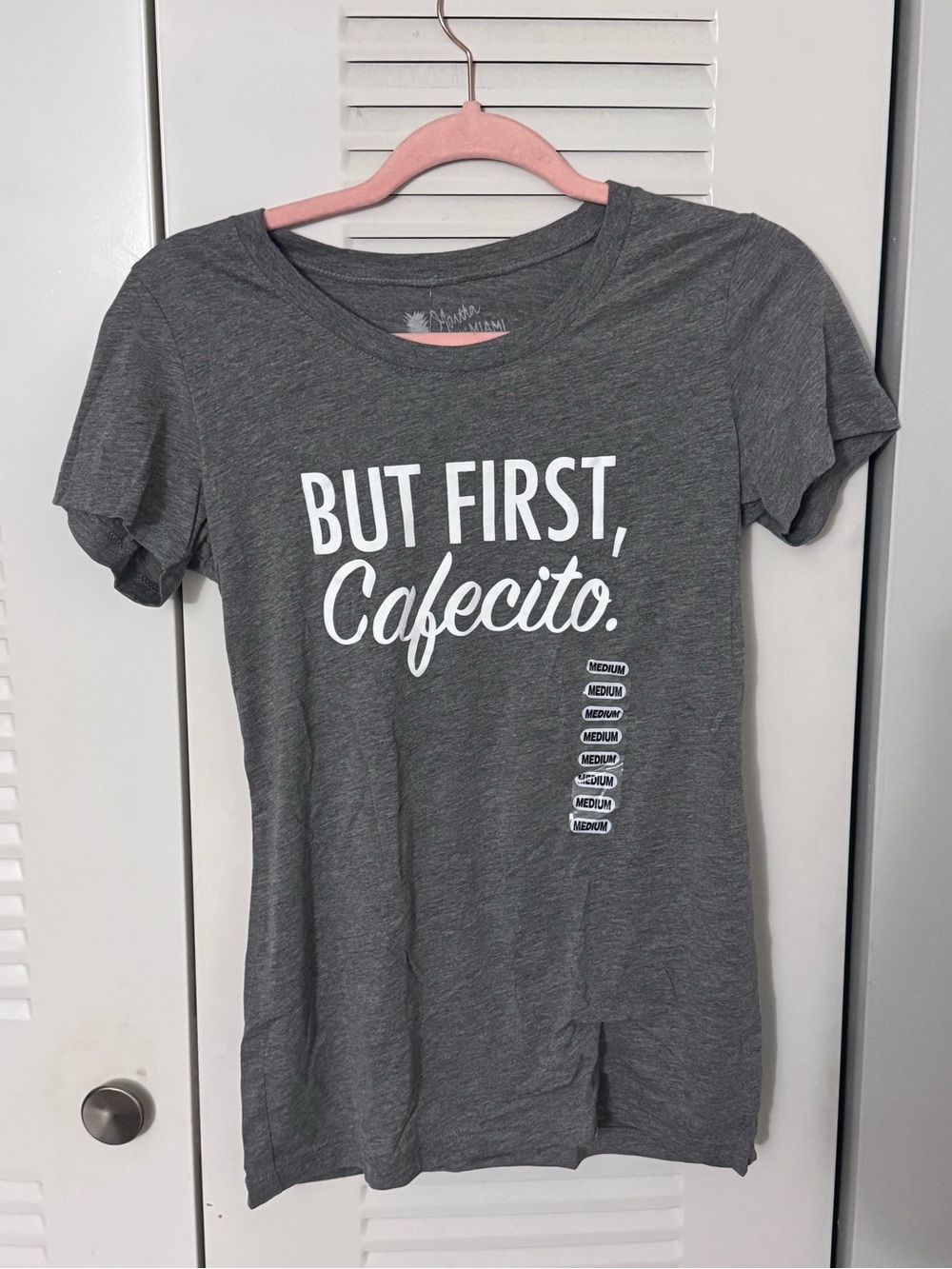 But First, Cafecito. Women's Graphic Tee - Gray